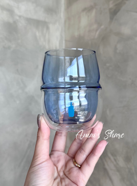 日本蓝瓶子咖啡Bluebottle福冈限定bodum联名双层耐热玻璃杯水杯