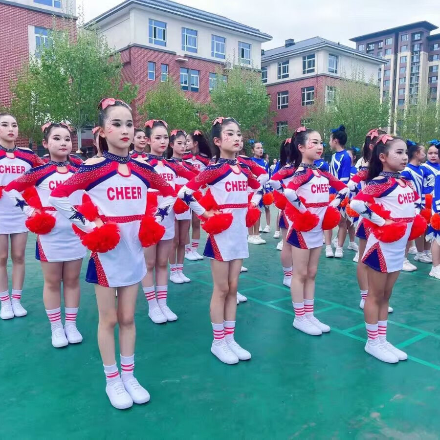 六一儿童啦啦队演出服男女健美操比赛服学生运动会拉拉队表演服装