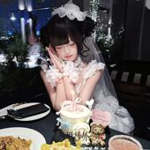 洛丽塔手套手袖 雀之羽千堆雪白色花朵蕾丝勾指lolita花嫁lo娘拍照