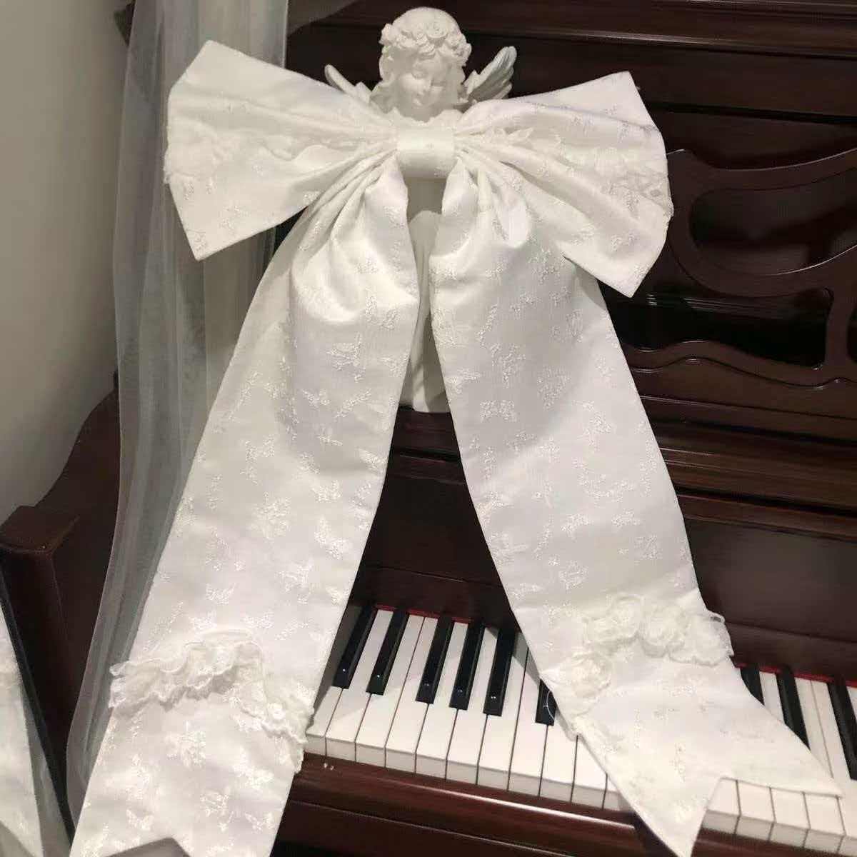 Lolita大蝴蝶结蕾丝别针装饰