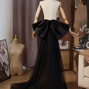 多巴胺蝴蝶结Lolita手工拖尾腰部新娘大拖尾拍照白色头纱礼服配饰