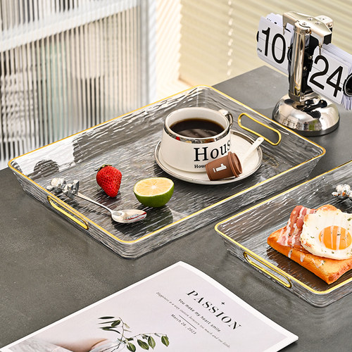 北欧托盘轻奢长方形水杯茶盘