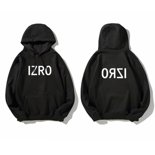 秋冬潮牌IZRO卫衣男吴世勋同款衣服粉色女连帽卫衣宽松大码外套