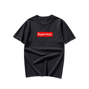 夏季新款superman短袖男女超人体恤宽松大码纯棉上衣情侣体恤打底
