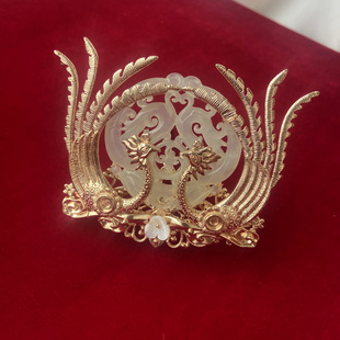 战国袍曲裾头饰套装复古风流苏配饰发簪岫玉古典发饰简约秦汉魏晋