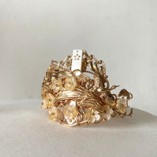 原创手工古风汉服发冠套装男女通用儿童古典头饰发簪发钗发饰铜镀