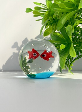 可爱鲸鱼透明鱼缸桌面摆件