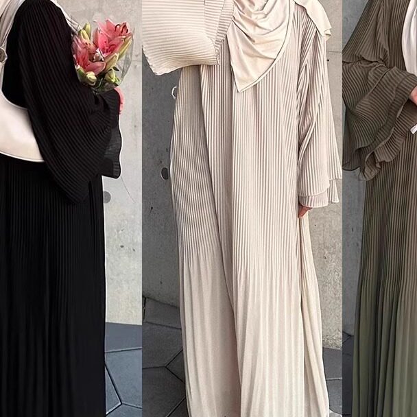 女士简约时尚雪纺百褶连衣裙套头民族服装/舞台装