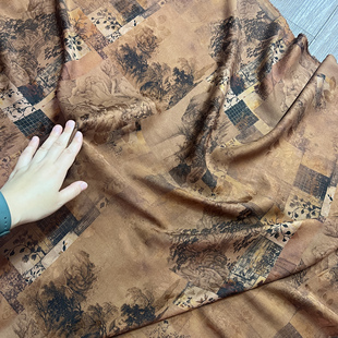 三经绞罗真丝香云纱面料桑蚕丝新中式国风旗袍布料上衣连衣裙丝绸