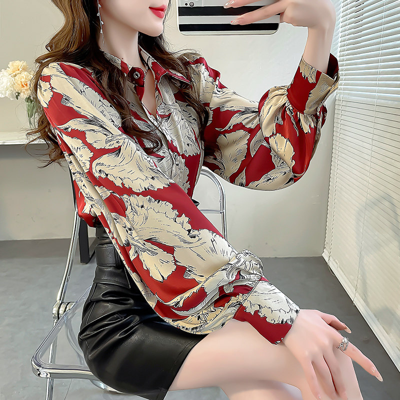 宽松灯笼袖高级感衬衫早春女装图片