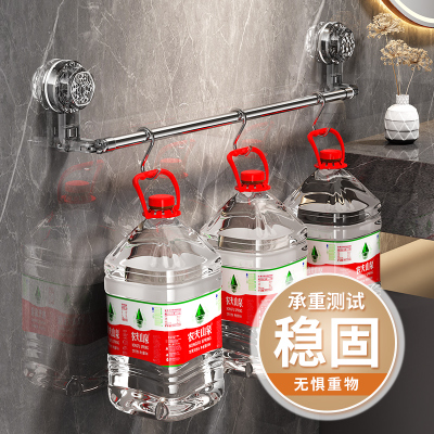 置物架浴巾高级多功能卫生间衣服毛巾架洗澡间一体高端吸盘式干净