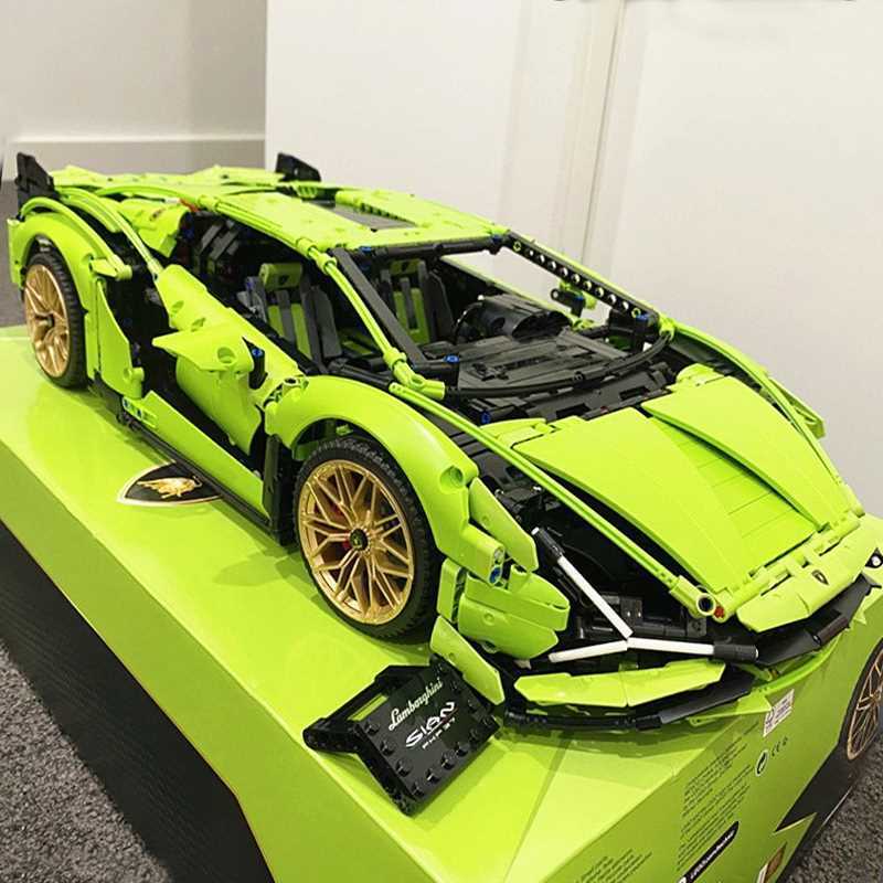 2025新款中国大型兰博基尼积木汽跑车拼装高难度儿童玩具男孩礼物