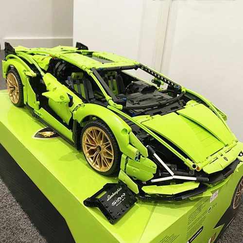 2025新款中国大型兰博基尼积木汽跑车拼装高难度儿童玩具男孩礼物
