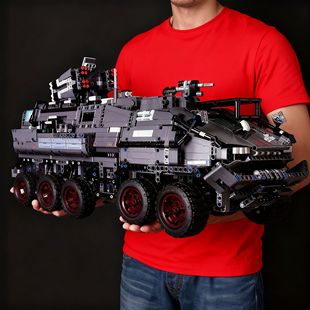 12岁生日礼物 益智儿童玩具男孩6 特警装 甲车坦克履带积木拼装