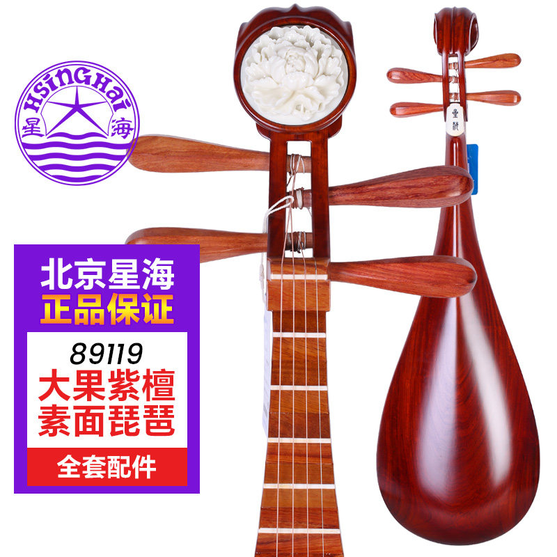 北京星海琵琶89119大果紫檀木琵琶素面星海成人专业演奏考级琵琶