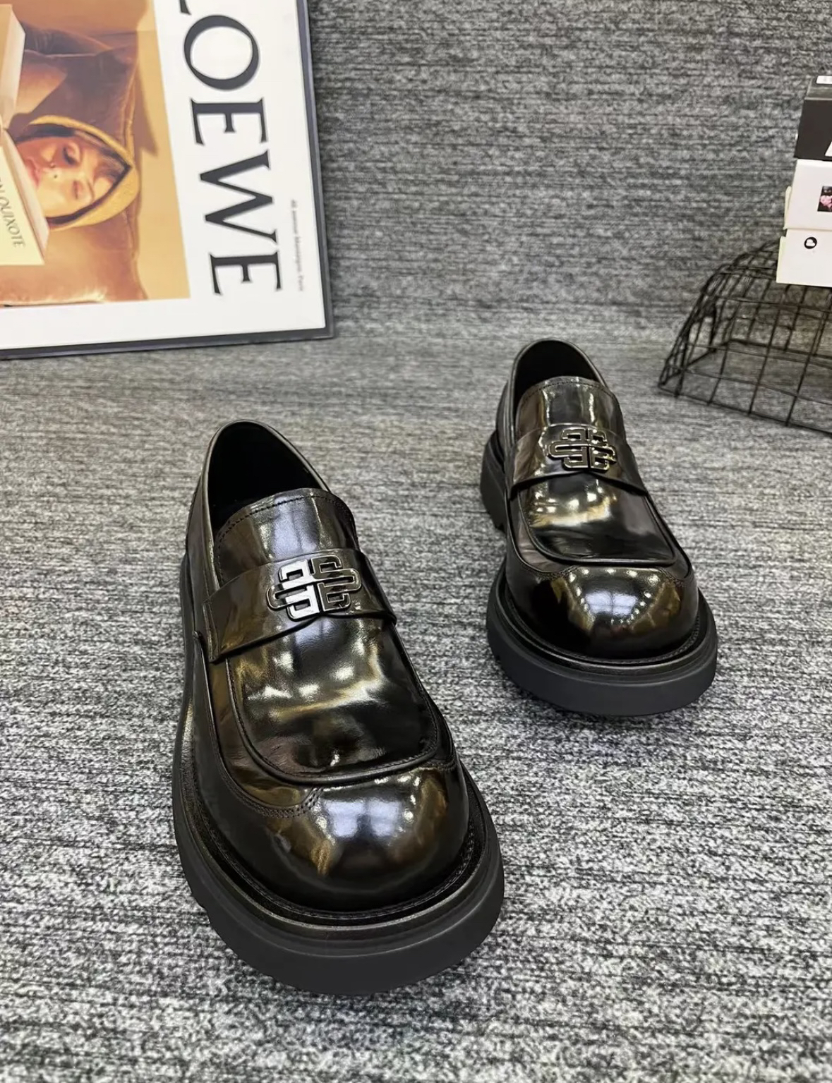 欧货潮流男鞋真皮厚底英伦风乐福鞋2025春季新款一脚蹬纯皮男单鞋