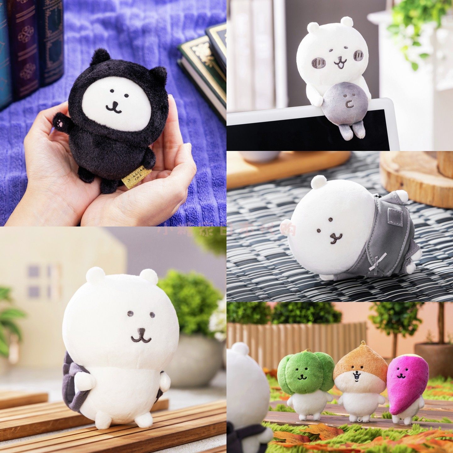 现货 日本nagano自嘲熊10.10新品黑猫背包熊挂件素描风公仔电脑挂图片