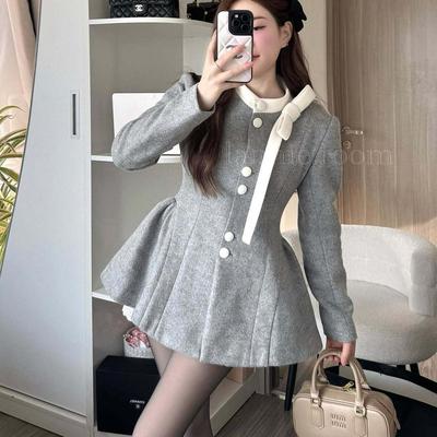 收腰外套名媛千金穿搭撞色气质