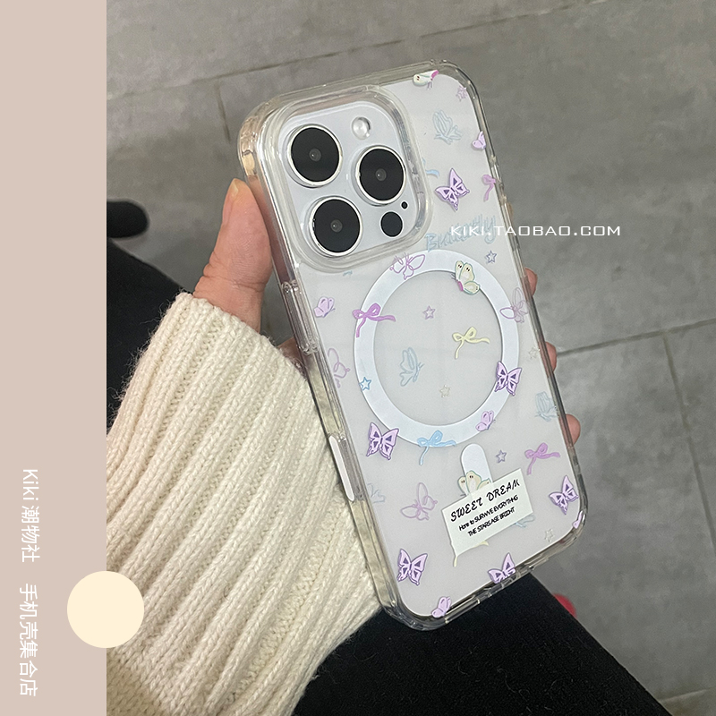 趣味卡通ai灵动触控按键适用iphone16promax手机壳ai按键16亚克力磁吸壳16plus硬壳包相机按键透明磁吸手机套