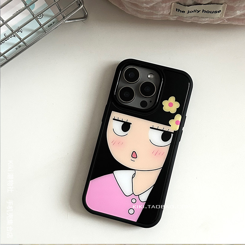 卡通女孩适用iphone17pro手机壳磁吸16包相机键15磨砂双层14plus好想告诉你黑沼爽子13赵昭仪同款神甲手机壳