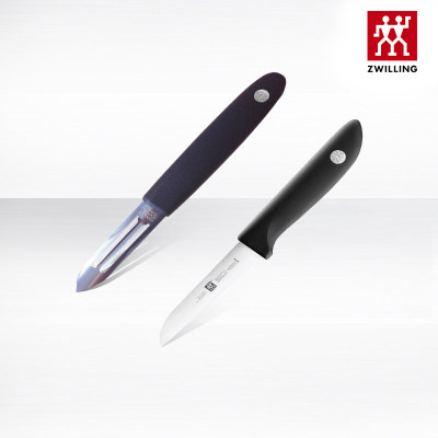 正品双立人银点刨皮刀蔬果刀两件套削皮刀削皮器厨房家用双面刃