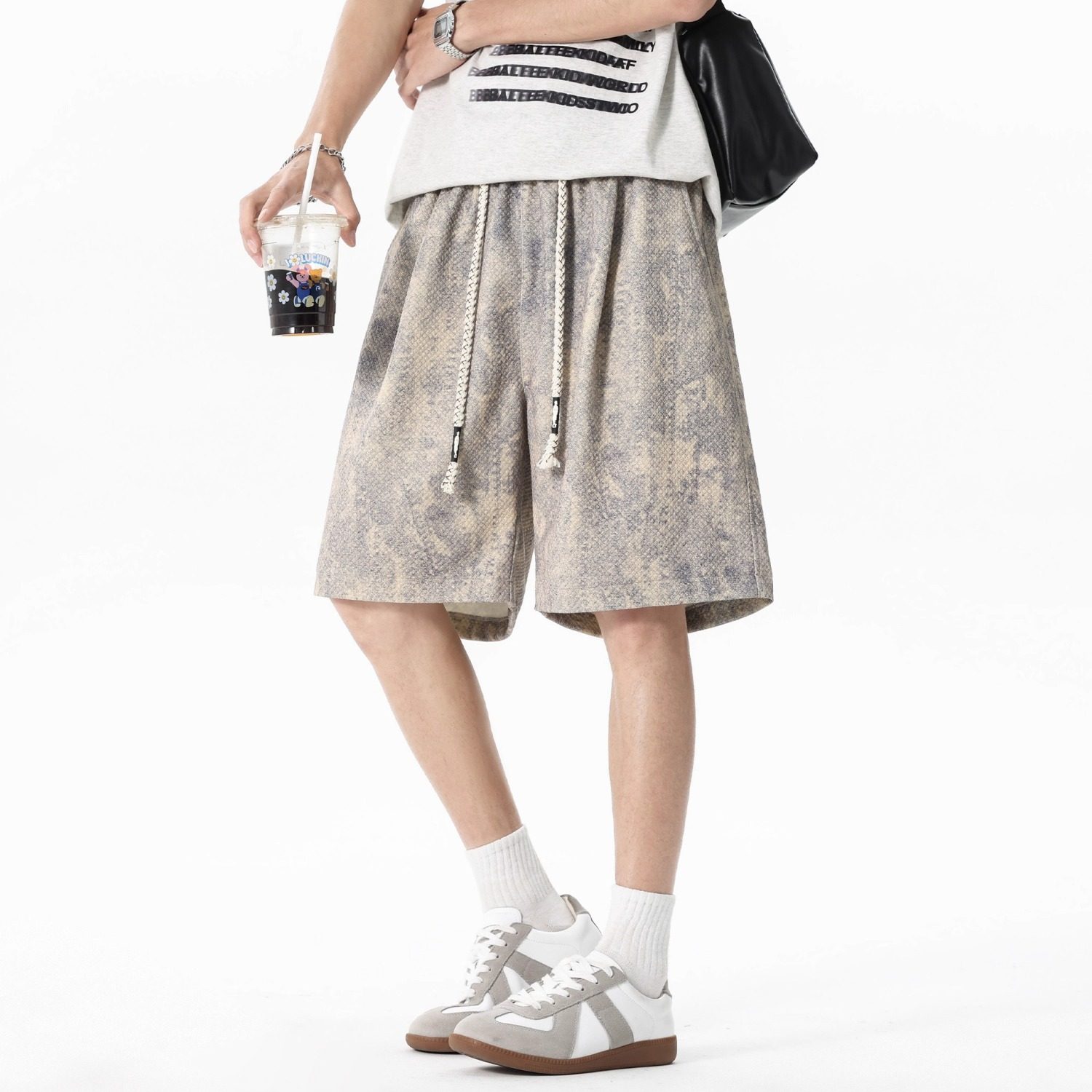 夏季大码美式痞帅宽松五分短裤男