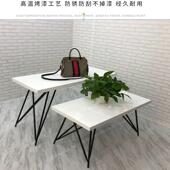 服装 店展示架流水台高低包包架橱窗中岛桌子烤漆铁艺移动陈列货架