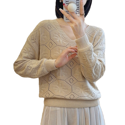 春装镂空针织衫内搭上衣女罩衫