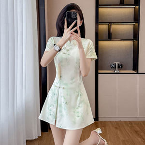 足疗女技师衣服新款性感旗袍连衣裙短裤桑拿按摩足浴工作服套装