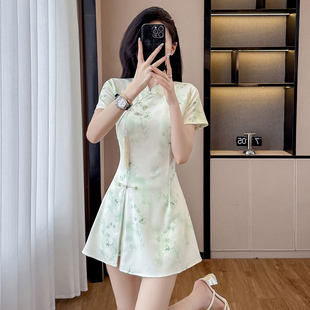 桑拿按摩足浴工作服套装 足疗女技师衣服新款 性感旗袍连衣裙短裤