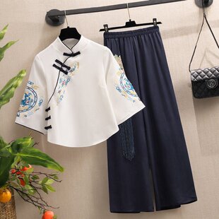 茶服女装汉服中国风唐装素衣禅意仙气采耳师服装茶艺师中式工作服