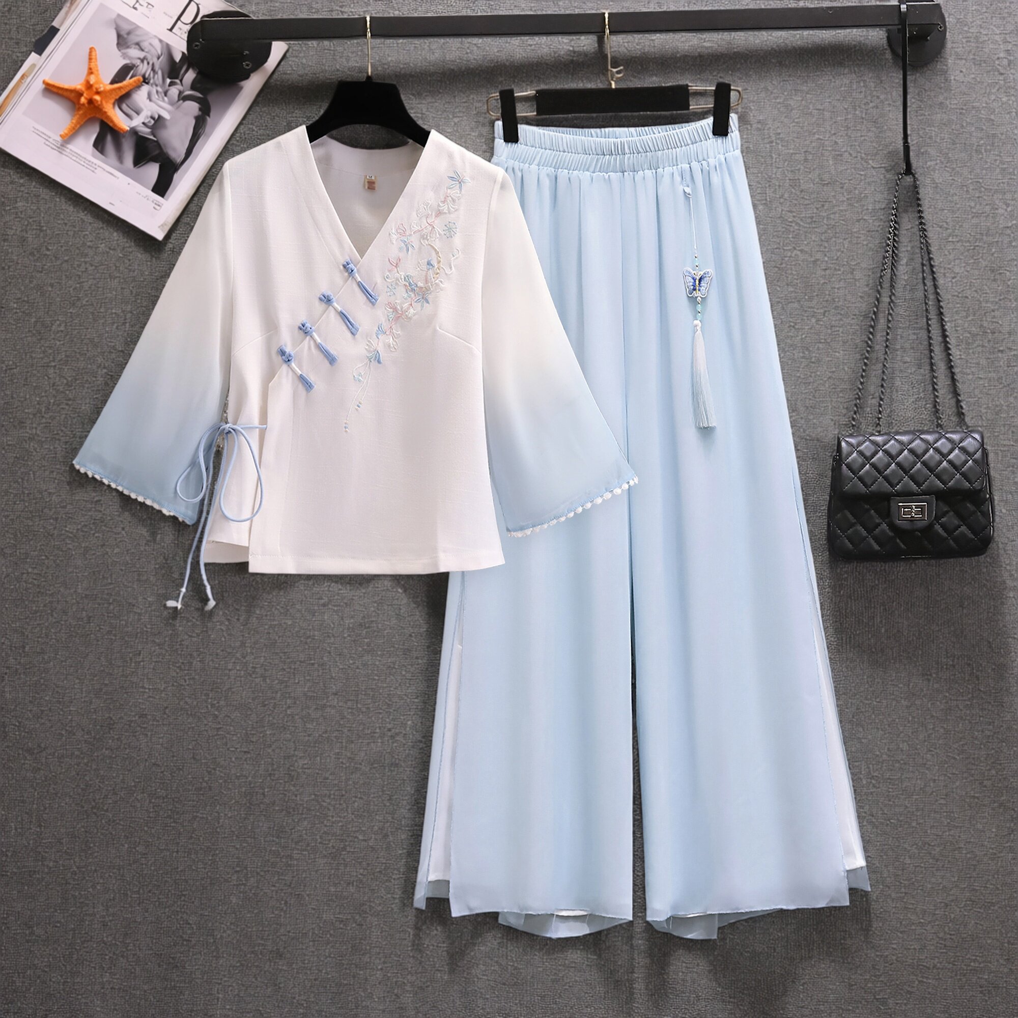 新中式刺绣改良汉服上衣女演出