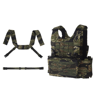WST LV-119高战术背心/胸挂两用套装绿虎斑/四色丛林马甲带三联