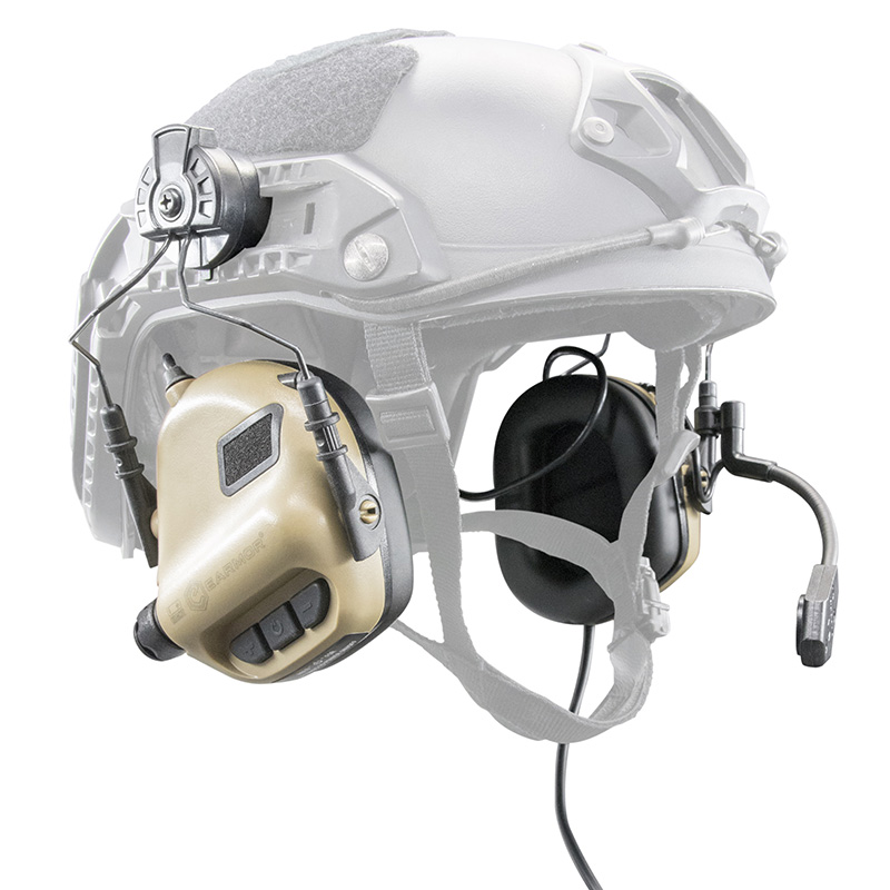 EARMOR M32H适配FASTARC/EXFIL温迪头盔轨道电子降噪通讯耳罩耳机