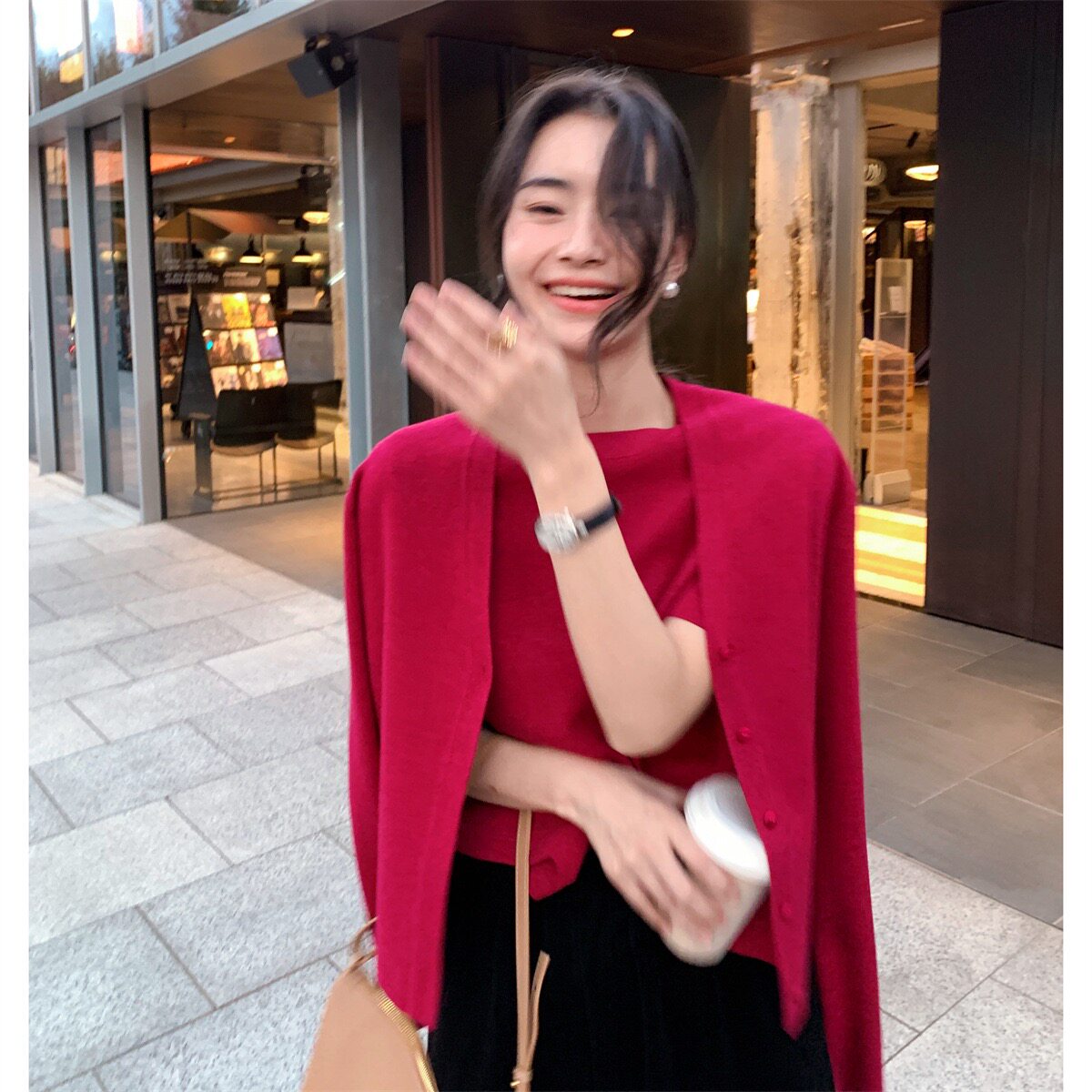 小外搭轻薄高级感连衣裙2026秋冬新款女装羊毛针织开衫女针织开衫