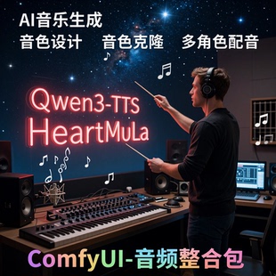 2026全新comfyui音频整合包Qwen3-TTS HeartMula 2月更新工作流