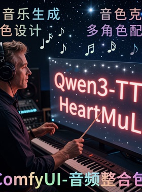 2026全新comfyui音频整合包Qwen3-TTS HeartMula 2月更新工作流