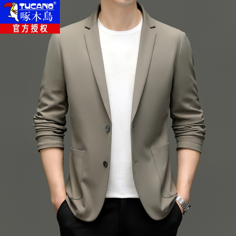 西装外套男士新款春秋季韩版修身商务正装西服中年轻熟风休闲上衣