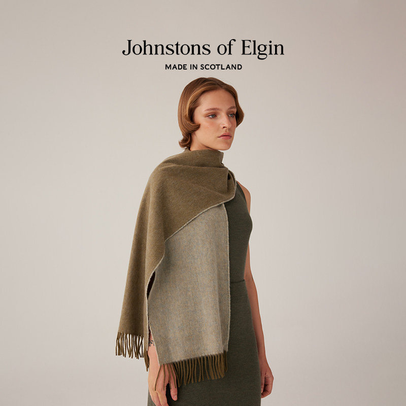 【特享65折】Johnstons of Elgin 混色Melange双面纯羊绒围巾礼物,服饰配件/皮带/帽子/围巾,围巾/丝巾/披肩,淘宝优惠券,粉丝福利购,淘宝优惠卷