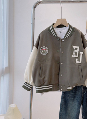 牛哆哆童装2023秋新款男女童韩版绣花棒球外套中大童夹克衫36658