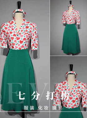 七分打扮文艺港风复古舞蹈服