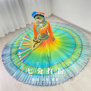 租黎族服装云南56个少数民族540度大摆裙阿嬷的故事艺考舞蹈服