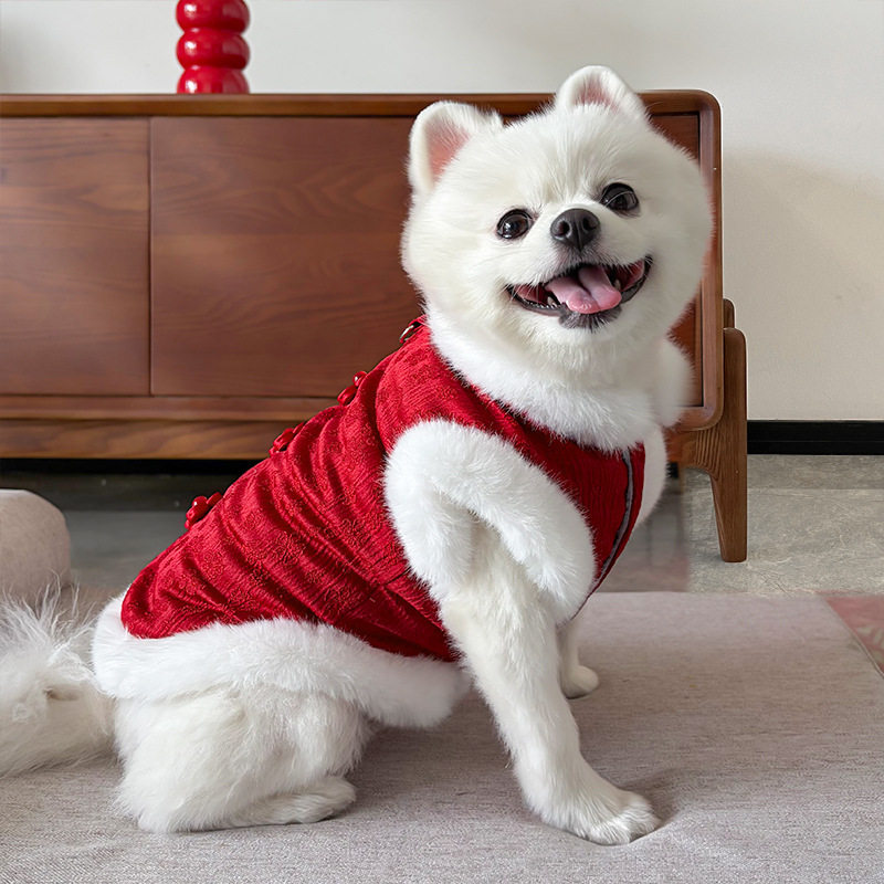 国风提花新年加绒秋冬马甲加厚宠物狗狗小猫咪衣服比熊泰迪英短,家居饰品,桌面摆件,淘宝优惠券,粉丝福利购,淘宝优惠卷