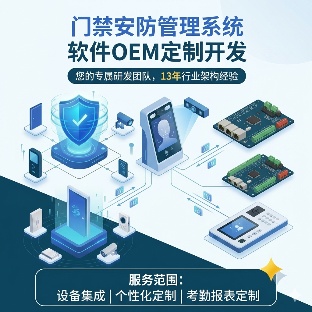 门禁系统安防管理考勤系统报表人脸识别指纹机软件OEM定制开发