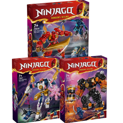 幻影忍者寇的土系71806凯的火系科技元素机甲71808拼装中国积木男