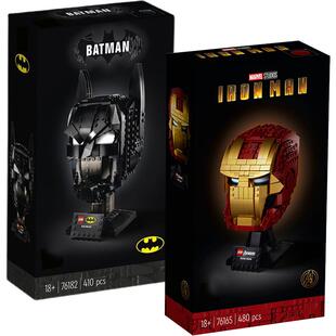 超级英雄76165钢铁侠蝙蝠侠头盔面具面罩76182拼装 中国积木礼物男