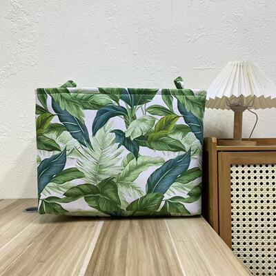 【40X30X30高】加厚40L开口绿叶防潮收纳袋可折叠玩具衣服收纳筐