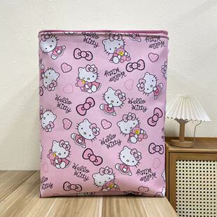 带盖 粉KT猫拉链款 防潮120L被子收纳筐 50X40X60高