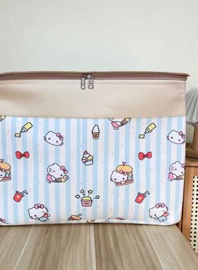 【55X40X40高】蓝条纹凯蒂拉链款（带盖带钢圈）防潮收纳袋收纳筐