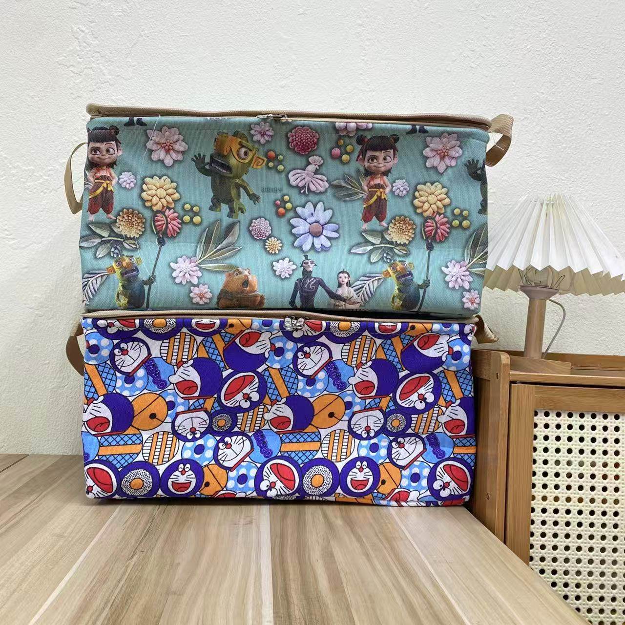 裤子专用【47X28X22高】拉链盖绿哪吒蓝胖子（带盖带钢圈）收纳筐,收纳整理,收纳筐,淘宝优惠券,粉丝福利购,淘宝优惠卷